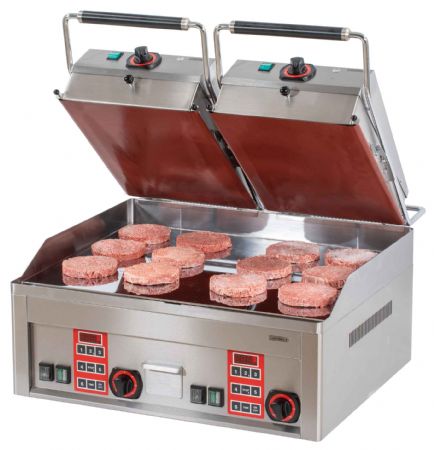 Clam grill steak avec presse à rabat électrique double - Casselin - CGRCDB