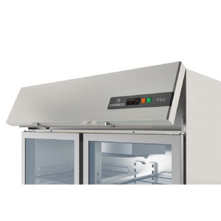 Rfrigrateur inox GN1/1 avec cots emboutis 1 porte battante vitre  -2 / +8C - 300L