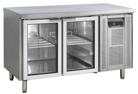 Refroidisseur de comptoir GN1/1 - 2 portes vitrées inox +2 à +10 °C positive - Tefcold - CK7210G