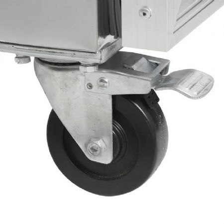 Table rfrigre positive comptoir GN 1/1 inox avec 4 tiroirs et dosseret - 1360 x 700 x 980 mm