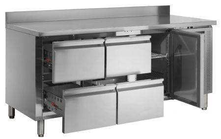 Refroidisseur de comptoir GN1/1 - 1 porte vitrée et 4 tiroirs GN1/1 - Tefcold - CK7340