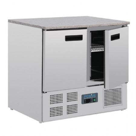 Table desserte réfrigérée positive 240 L 2 portes plan marbre - Polar - CL108