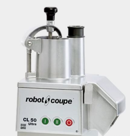 Coupe l�gumes professionnel de table inox triphas� 150kg/h avec 5 disques inclus - 375 - 700 trs/min