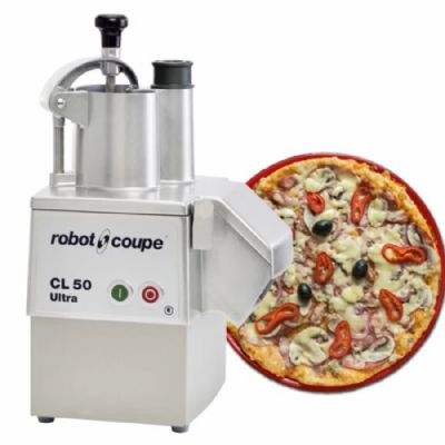 Coupe légumes de table inox monophasé pour pizza 150kg/h avec 3 disques inlus - 375 trs/min Coupe légumes de table inox monophasé pour pizza 150kg/h avec 3 disques inlus - 375 trs/min