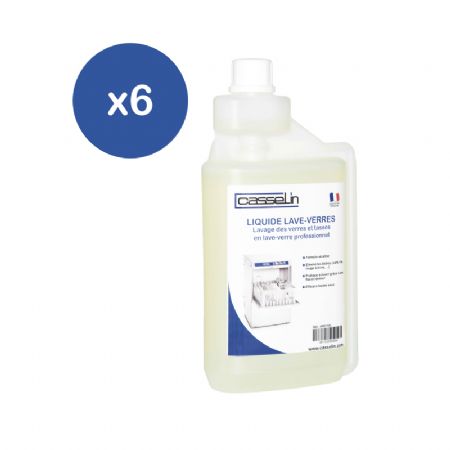 Lot de 6 liquides de lavage pour lave-verres - 1 litres