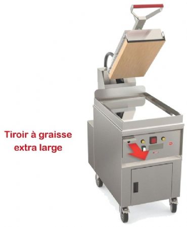 Clam professionnel chromé électrique avec 1 presse et 1 zone de cuisson 400x600