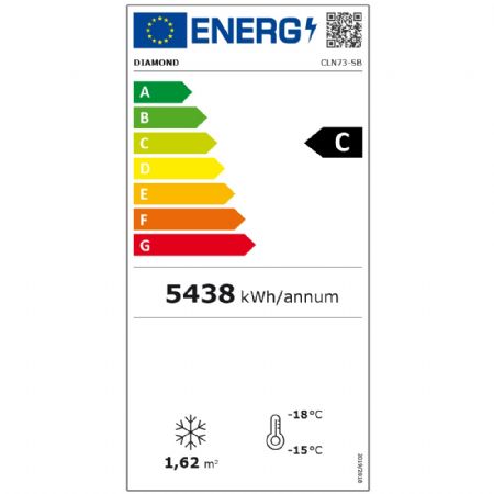 Armoire réfrigérée négative vitrée 646 litres avec 6 niveaux et caisson lumineux noire - Diamond Promo - CLN73-SB