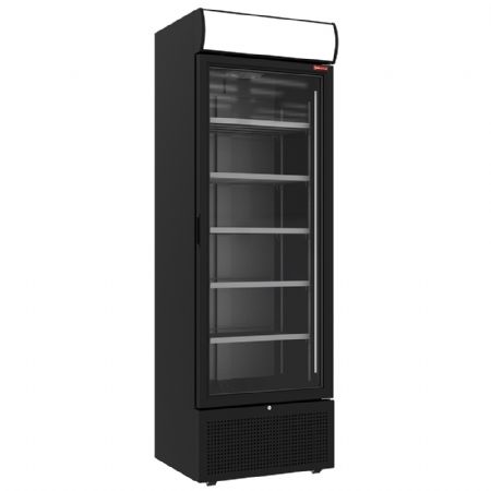 Armoire à Boissons ventilée positive 494 litres noire avec caisson lumineux - Diamond Promo - CLP52-SB