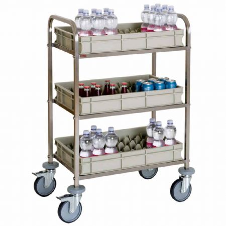 Chariot de Débarrassage pour remplissage minibars 3 niveaux 730x470x1020 mm - Diamond - CMB/1