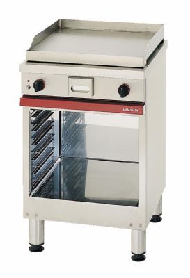 Plaque à snacker électrique en acier sur armoire ouverte surface lisse - 600x650x900 mm Plaque à snacker électrique en acier sur armoire ouverte surface lisse - 600x650x900 mm