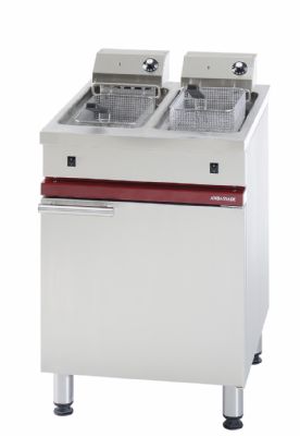 Friteuse électrique sur coffre 2 cuves 8L chacunes 2x8kW - Profondeur 650mm Friteuse électrique sur coffre 2 cuves 8L chacunes 2x8kW - Profondeur 650mm