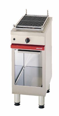 Gril pierre de lave à gaz sur armoire ouverte - 400x650x900 mm Gril pierre de lave à gaz sur armoire ouverte - 400x650x900 mm