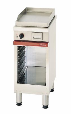 Plaque à snacker gaz en acier sur armoire ouverte surface lisse - 400x650x900 mm Plaque à snacker gaz en acier sur armoire ouverte surface lisse - 400x650x900 mm