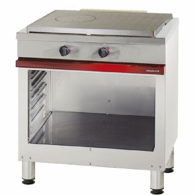 Cuisinire gaz plaque coup de feu sur armoire ouverte - 800x650x900mm