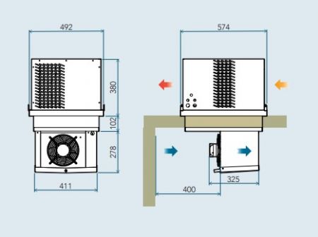 GROUPE FRIGORIFIQUE GAZ R290 ECOLO MONOBLOC PLAFOND -18°C à -25°C 4,9m3 2,5m3 GROUPE FRIGORIFIQUE GAZ R290 ECOLO MONOBLOC PLAFOND -18°C à -25°C 4,9m3 2,5m3