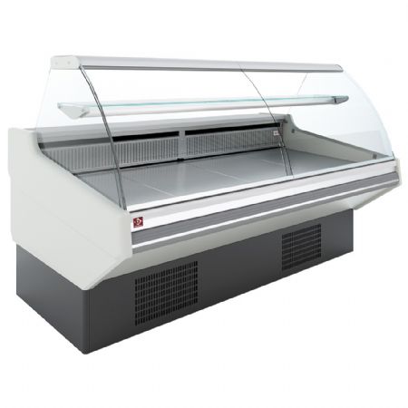 Vitrine de Traiteur Crèmerie Comptoir ventilé réserve et vitre bombée frontale blanche de 1510 mm - Diamond - CMN15-V3