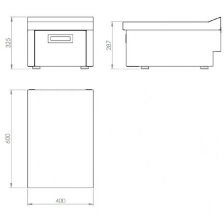 Élément neutre ligne de cuisson 600 avec 1 tiroir en acier inoxydable 400x600x325 mm - Hr Fainca - CN6004S
