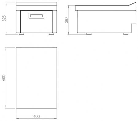 Plan neutre de table avec tiroir - 400x600x325 mm