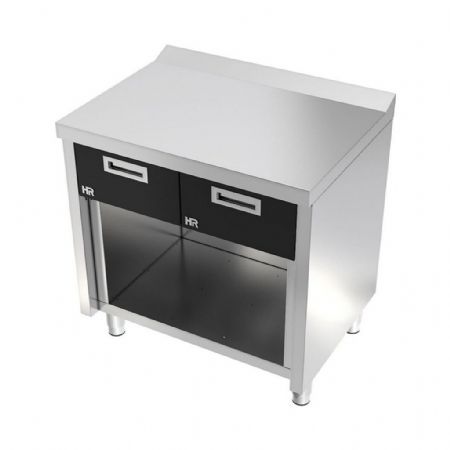 Élément neutre ligne de cuisson 600 mm avec 2 tiroirs et armoire en acier inox - Hr Fainca - CN6008E