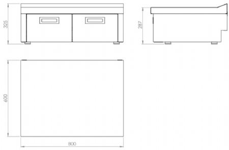 Plan neutre de table avec tiroir - 800x600x325 mm
