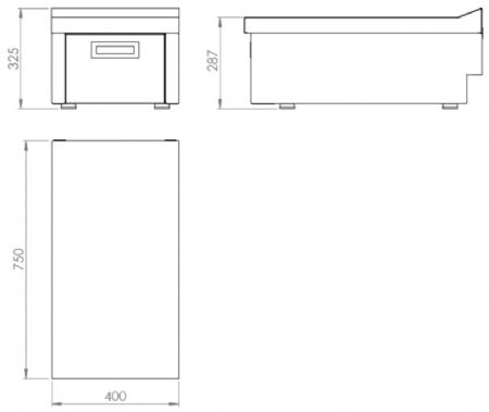 Plan neutre de table avec tiroir - 400x750x325 mm