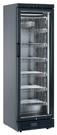 Congélateur vertical professionnel noir 1 porte vitrée chauffante 320 L - Coolhead - CNG 390B