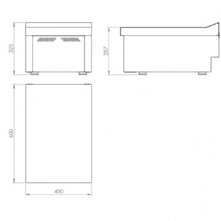 Élément neutre ligne de cuisson 600 mm en acier inoxydable sans tiroir armoire 400x600x865 mm - Hr Fainca - CNS6004E