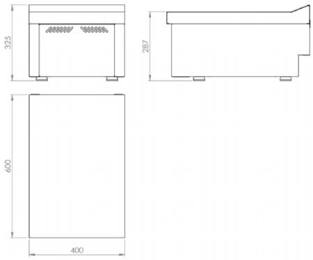 Plan neutre sur placard ouvert sans tiroir - 400x600x865 mm