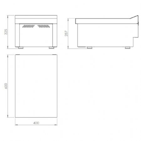 Élément neutre ligne de cuisson 600 mm sans tiroir en acier inoxydable 400x600x325 mm - Hr Fainca - CNS6004S