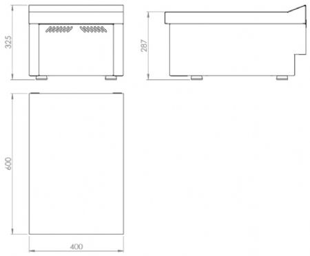 Plan neutre de table sans tiroir - 400x600x325 mm