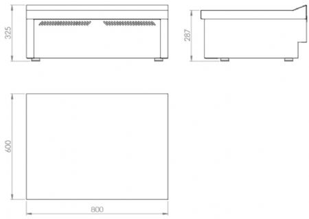 Plan neutre de table sans tiroir - 800x600x325 mm