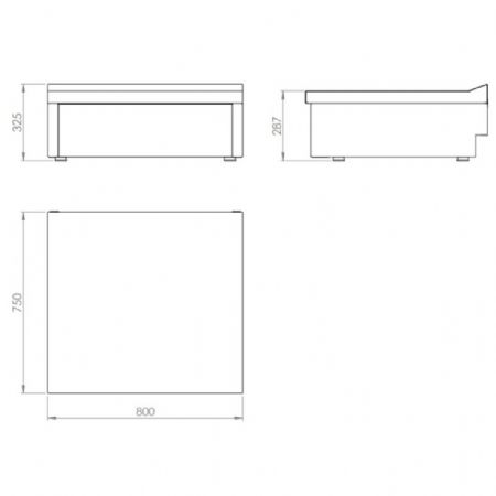 Élément neutre ligne de cuisson 750 mm sans tiroir - Hr Fainca - CNS7508S