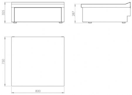 Plan neutre de table sans tiroir - 800x750x325 mm