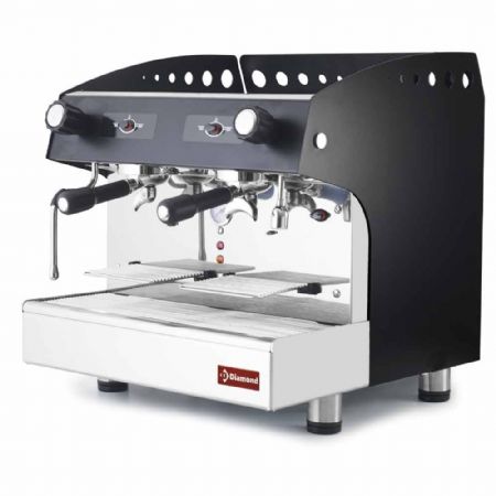 Distributeur à café professionnel Machine expresso 2 groupes semi-automatique noir robinet vapeur et eau chaude - Diamond Promo - COMPACT/2PB Distributeur à café professionnel Machine expresso 2 groupes semi-automatique noir robinet vapeur et eau chaude - Diamond Promo - COMPACT/2PB