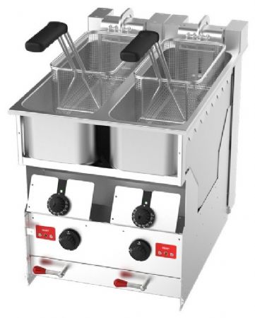 Friteuse encastrable professionnelle à poser 500x600x445 mm 2 cuves 9-10 litres - Valentine - CORE2525E