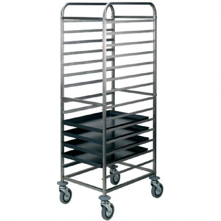 Chariot Porte assiette à platines 20 niveaux 600x400 mm, espacement 75 mm, dimensions 458x625x1838 mm - Diamond Promo - CP120/B