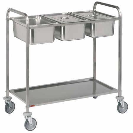 Chariot de Débarrassage inox 3x GN 1/1 + 1 niveau 1120x620x1120 mm - Diamond - CP2/311