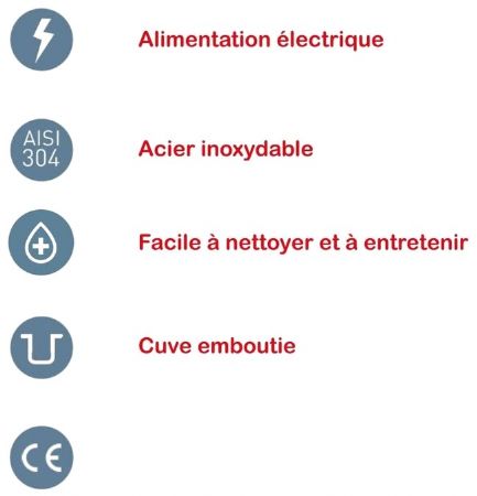 Cuiseur à pâte électrique sur meuble avec programme 22 L 9 paniers - 400x800x1273 mm