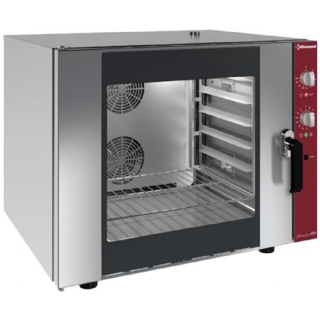 Four mixte professionnel électrique à convection, 6 niveaux 600x400 mm + humidificateur manuel - Diamond Promo - CPE664-BG