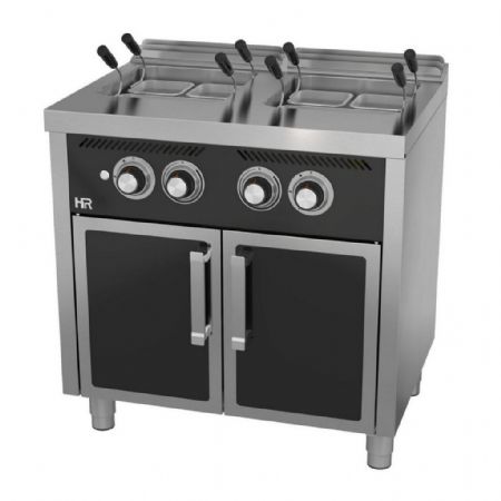 Cuiseur à pâte pro profondeur 600 Gaz 2 cuves 25+25 L 19200 kW - Hr Fainca - CPG25L25L600E