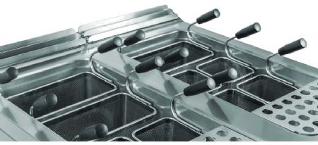 Cuiseur à pâtes à gaz sur placard avec porte 1 cuve 40 litres - 13 kW - 400x930x880 mm
