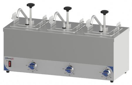 Pompe à sauce chauffante triple 3 x 2,5 litres - Casselin - CPSC3