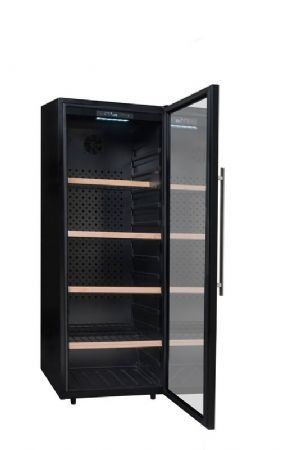 Cave  vins polyvalente noire 1 porte vitre - 204 bouteilles