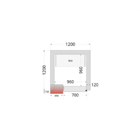 Chambre froide  monter isolation 120 mm sans groupe - 1200x1200x2200 mm