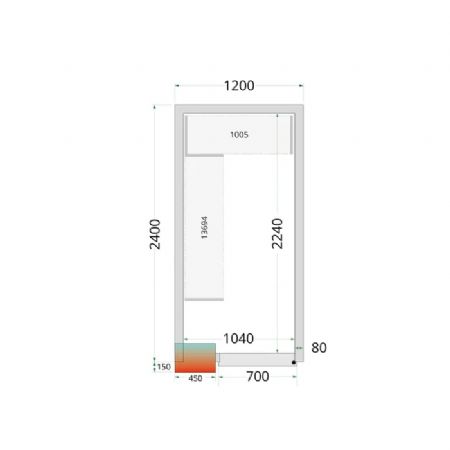Panneaux de chambre froide 120x240x212 80 mm d epaisseur sans sol