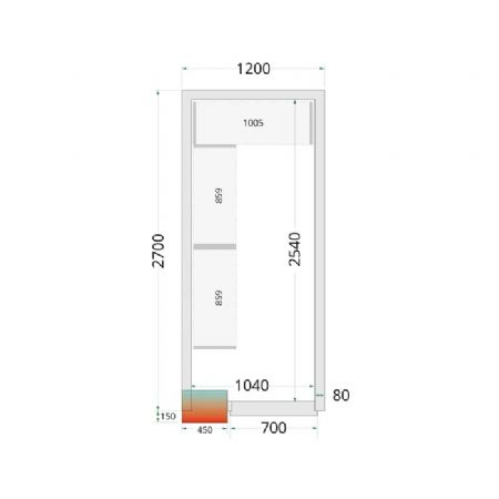 Panneaux de chambre froide 120x270x212 80 mm d epaisseur sans sol