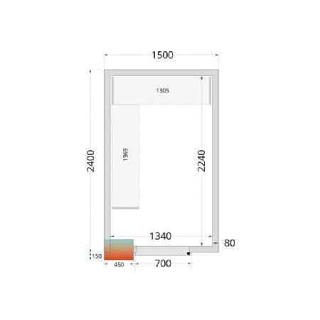 Panneaux de chambre froide 150x240x212 80 mm d epaisseur sans sol