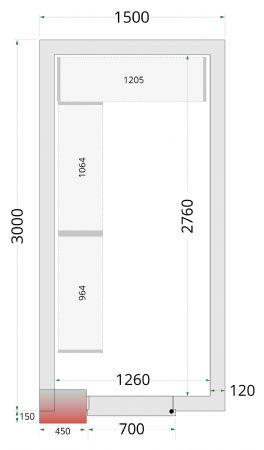 Chambre froide sans groupe panneaux 120 mm 1500x3000x2200 mm - Tefcold - CR 150x300x220-P120