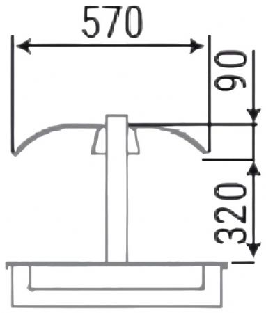 Vitre courbée pour supports self SSP/SSR - 977x570x90 mm