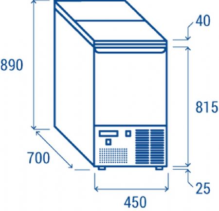 Saladette rfrigre ouverte 1 porte GN1/1 inox 103 L - 450x700x890 mm